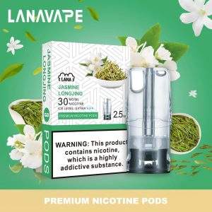 LANA 一代煙彈茉莉龍井口味包裝與清新花茶元素實拍展示